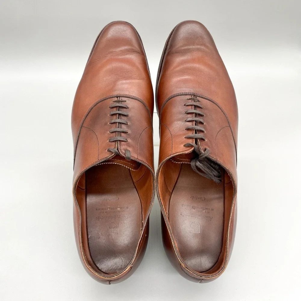 Allen Edmonds Carlyle Plain Toe Oxford Mens 13 D Brown Leather Dress Shoes Derby